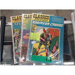 3 Vintage Classics Illustrated Comics