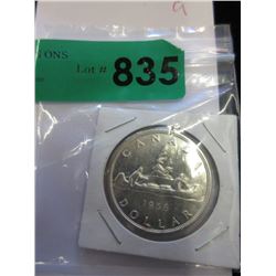 1956 Canadian Silver Dollar Coin - .800 Silver