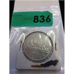 1963 Canadian Silver Dollar Coin - .800 Silver