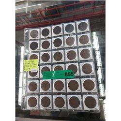 30 Vintage British Large Cents from 1891 to 1939