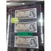 Image 1 : Three 1973 Mint Canadian $1 Bill in Sequence