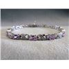 Image 1 : 6.02 CT Amethyst & Diamond Tennis Bracelet