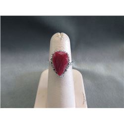 7.9 CT Ruby & Diamond Sterling Silver Dinner Ring