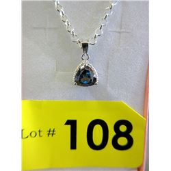 Mystic Topaz & Diamond Sterling Silver Pendant