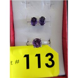New Amethyst & Diamond Ring & Earrings
