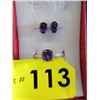Image 1 : New Amethyst & Diamond Ring & Earrings