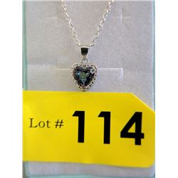 Mystic Topaz & Diamond Sterling Silver Pendant