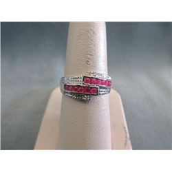 Gorgeous Channel Cut Ruby & Diamond Ring