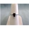 Image 1 : Garnet & Diamond Sterling silver Solitaire Ring