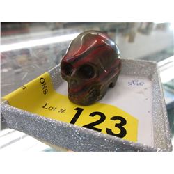 274.5 CT Hand Carved Flame Jasper Gemstone Skull