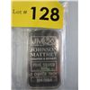 Image 1 : 1 Oz. .999 Fine Silver Johnson Matthey Bar
