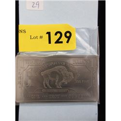 1 Oz. .999 Fine Titanium Buffalo Investor Bar