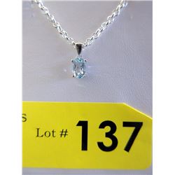 Baby Blue Topaz Solitaire Pendant