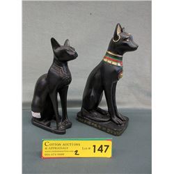 2 Egyptian Cat Statues