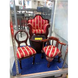 3 Upholstered Wood Salesman Sample Furniture Pieces