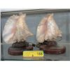 Image 1 : Pair of Wood Base Seashell Lamps