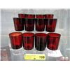 Image 1 : Twelve 6 oz. Luminarc Red Glass Goblets