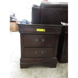 New 2 Drawer Wood Bedside Table