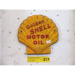 Cast Metal 8" Shell Oil Sign