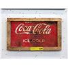Image 1 : Vintage Wood Framed Embossed Coca-Cola Sign