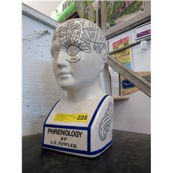 Glazed Ceramic Phrenology Head