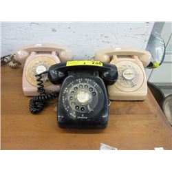 Three Vintage Dial Telephones
