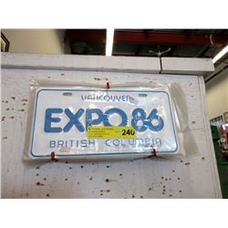10 Expo '86 Souvenir License Plates - Unused