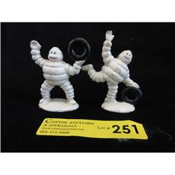 Pair of 3" Cast Metal Michelin Man Figures