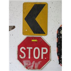 "Stop" & "Left Arrow" Road Signs