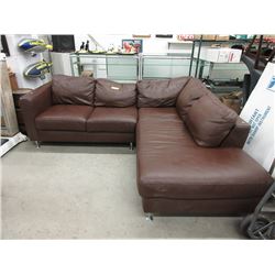 Brown Leather Corner Sectional