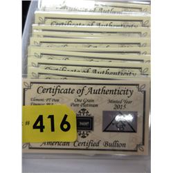 12 American Certified Bullion .999 Silver Bars