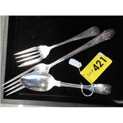 3 Piece Vintage Sterling Silver Forks & Spoon Lot