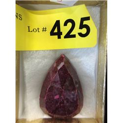 Large 231 Carat Faceted Tear Drop Ruby Gemstone