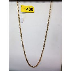 10KT Yellow Gold 28" Beveled Curb Link Chain