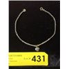 Image 1 : 18KT Gold Heart Bead and Chain Bracelet - 7 1/2"