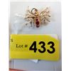 Image 1 : 10KT Yellow Gold and Ruby Spider Pendant