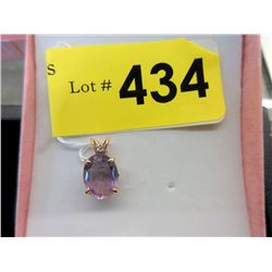 10KT Yellow Gold and Amethyst Pendant