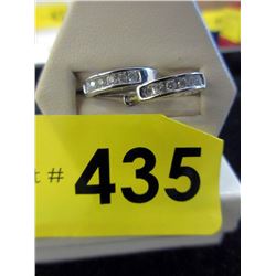 Pair of 10KT White Gold and Diamond Hoop Earrings