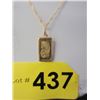 Image 1 : 18KT Gold Chain with 24KT Gold Bar Pendant