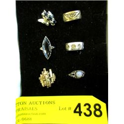 Six Sterling Silver Rings