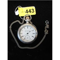 1889 Elgin Coin Silver Pocket Watch - Size 18s