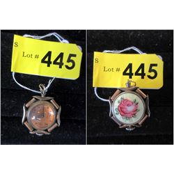 Art Deco Enamel Backed, Bubble Pendant Watch