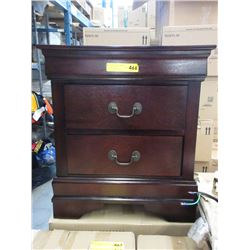 New 2 Drawer Wood Bedside Table