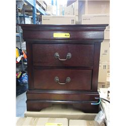 New 2 Drawer Wood Bedside Table