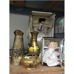 Collector Dolls, Brass Ware & Cabinet Plates