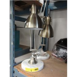 Pair of New Marble Base Adjustable Table Lamps