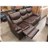 Image 1 : New Brown Leather Manual Reclining Sofa