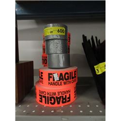 3 Rolls of Duct Tape & 7 Rolls of Fragile Stickers