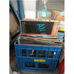 Crate of Vintage LP Records