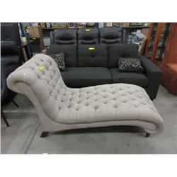 New Fabric Upholstered Button Tufted Chaise